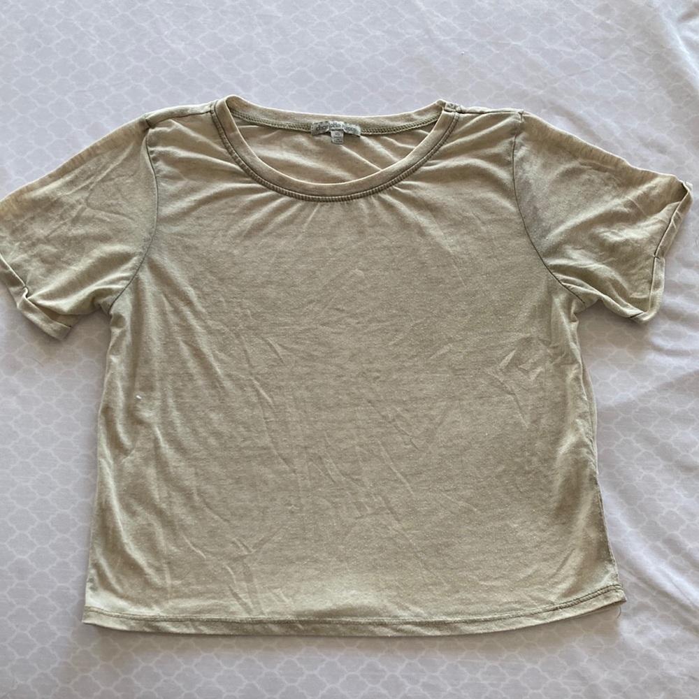 Grey Charlotte Russe Short Sleeve Cropped Shirt
